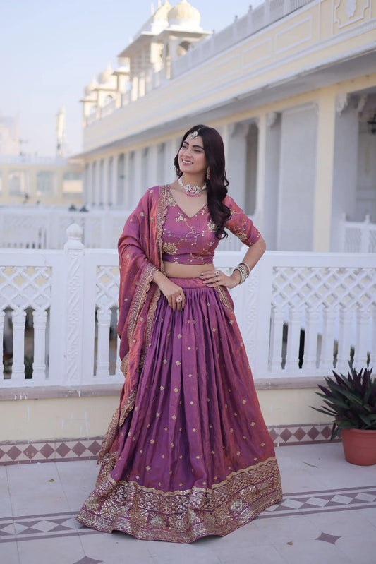 Dorsaron Women's Beautiful Blue Silk Zari Embroidery Work Lehenga Choli