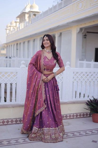 Dorsaron Women's Beautiful Blue Silk Zari Embroidery Work Lehenga Choli