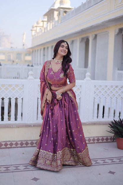 Dorsaron Women's Beautiful Blue Silk Zari Embroidery Work Lehenga Choli